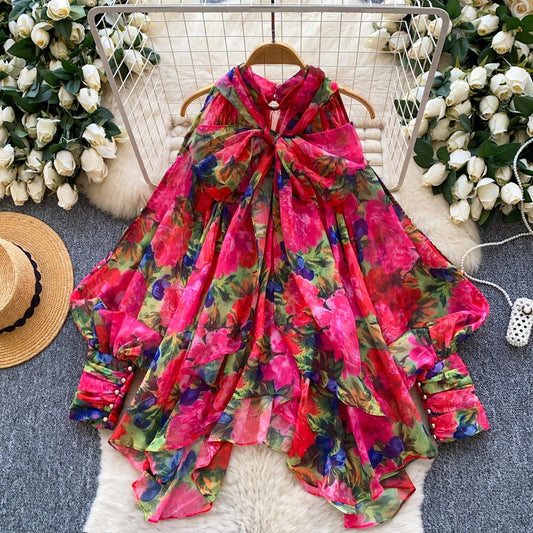 Bow Detail Floral Print Blouse